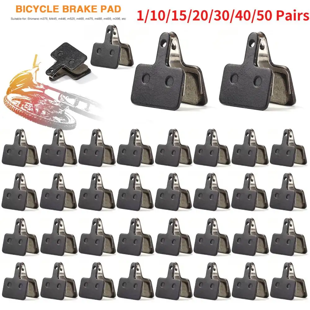 

1/10/15/20/30/40/50 пар дисковых тормозных колодок для шоссейного велосипеда MTB для SHIMANO M375 M445 M446, полимерная полуметаллическая часть велосипедных тормозных колодок