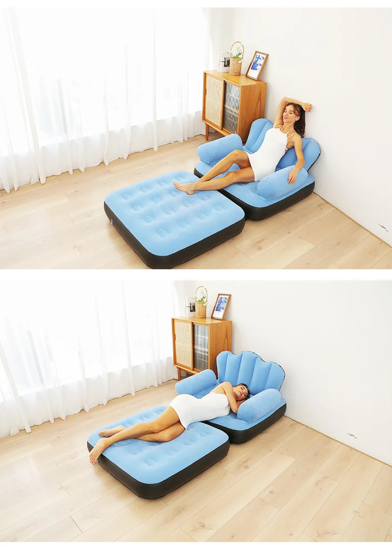 Inflatable Sofa Outdoor Adult Lazy Sofa Multifunctional Five in One Inflatable Bed Convenient Foldable Lounge Chair