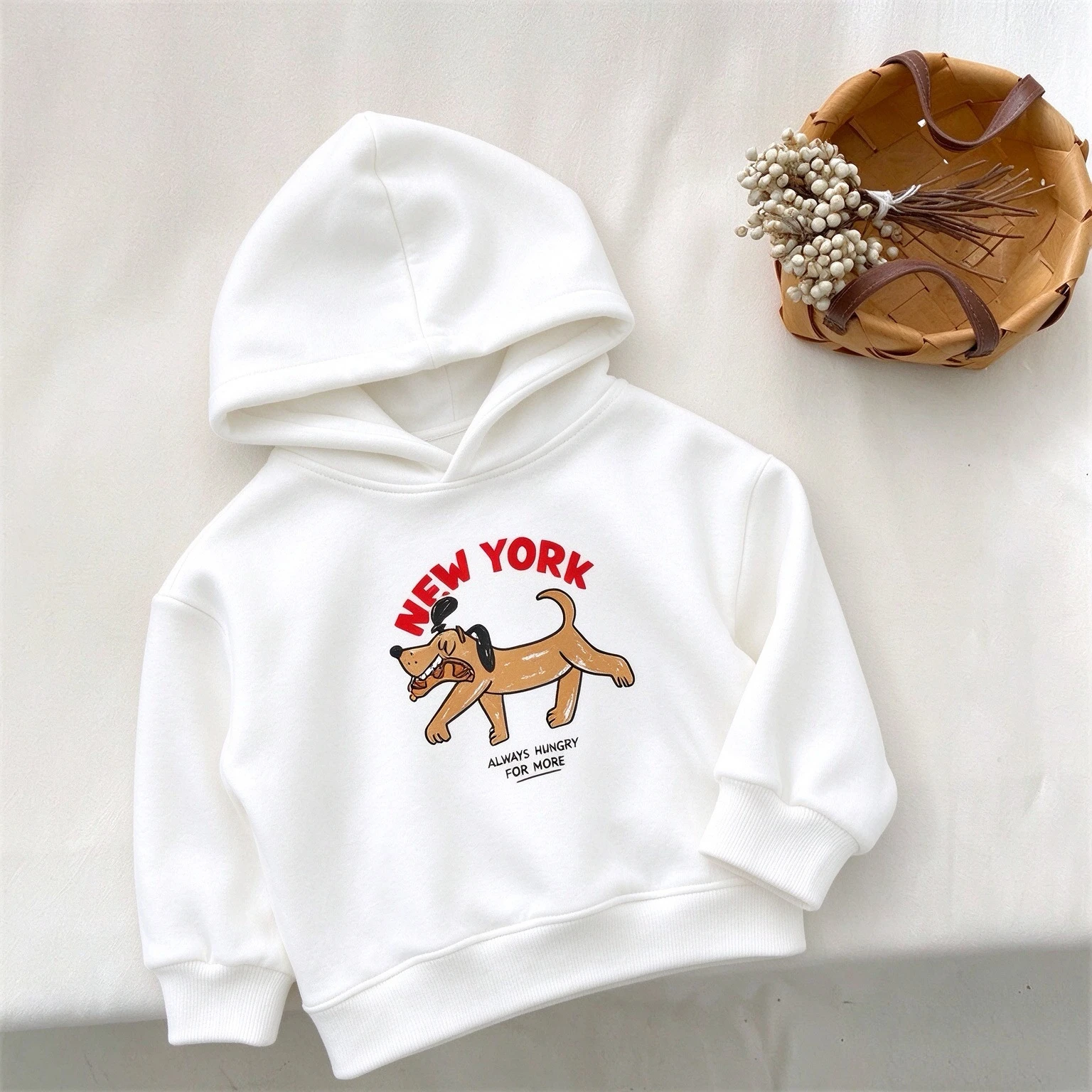Simple Fashion Printed Cartoon Hoodies For Boys Clothes Autumn Winter Warm Thicken Kids Long Sleeve Hooded Tops Children's Wear