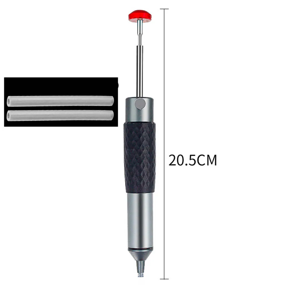 Manual Desoldering Pump with High Density Rubber Grip for Electronic Welding Repairs Portable Solder Sucker Silver
