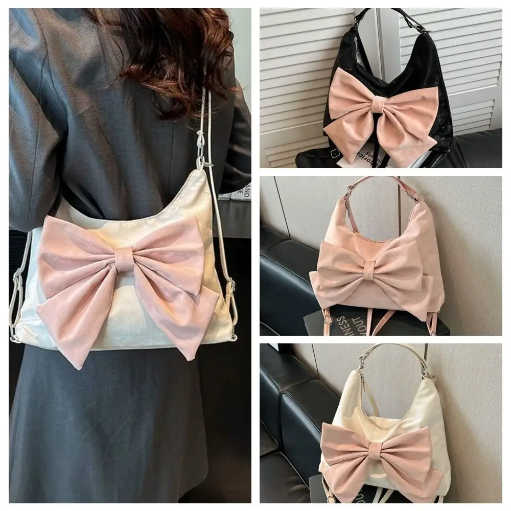 

Повседневная сумка через плечо с милым бантом, многофункциональная дорожная сумка большой вместимости, сумка для подмышек, сумка для мамы, рюкзак из искусственной кожи, уличный рюкзак
