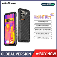 Ulefone Power Armor 18T Ultra 5G Rugged Smartphone Android 13 512GB ROM Thermal Imaging Mobile Phone 108MP 9600mAh Cellphone NFC