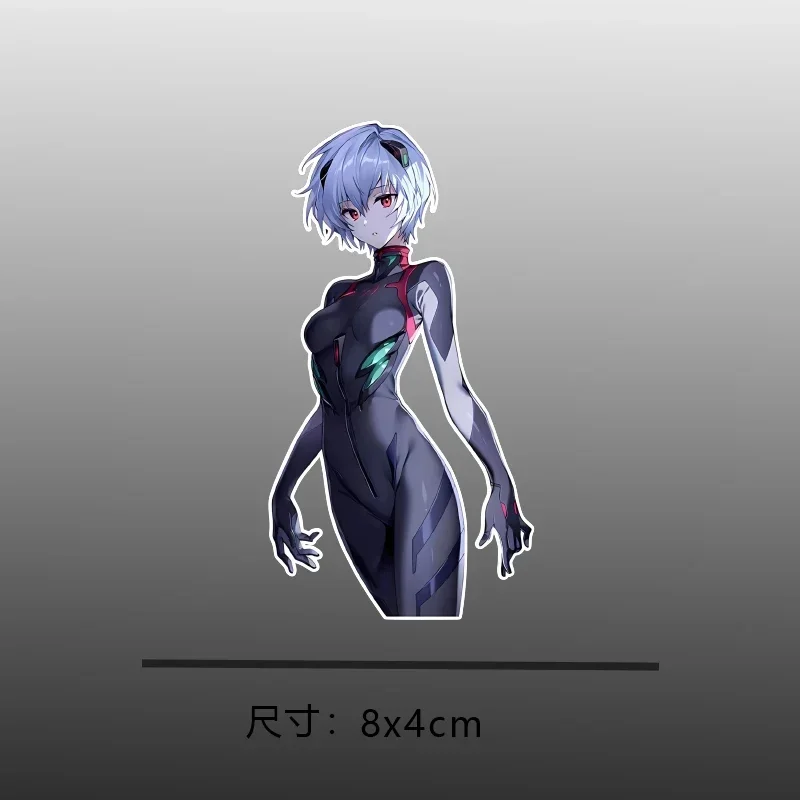 Cartoon Anime Kawaii Surrounding Cars PVC Stickers Personalized EVA EVANGELION Asuka Ayanami Rei Scratch Covering Decoration