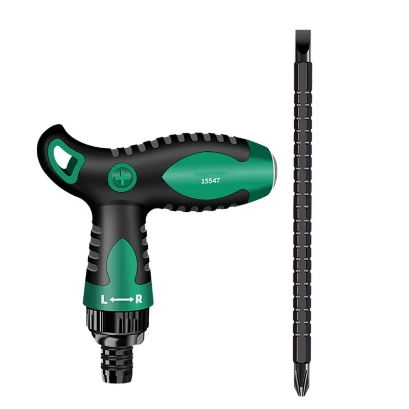2-in-1 T-förmiger Haushalts-Ratschenschraubendreher-Satz mit isoliertem Griff für Elektrikerwerkzeug – Detail 1