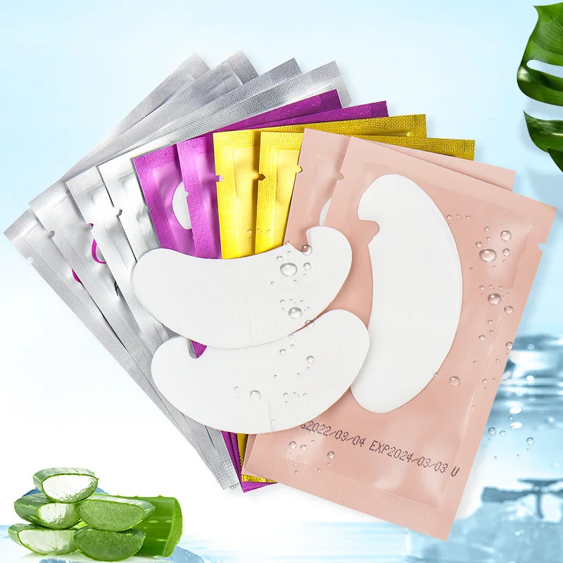 50 Pairs Patches for Building Hydrogel EyePads Eyelash Extension Paper Stickers Lint Free Under Eye Pads Makeup Supplies