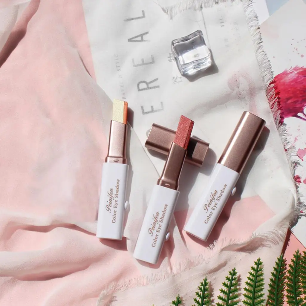 Pluma de sombra de ojos con gradiente resistente al agua, minipaleta de sombras en barra brillante de larga duración para un maquillaje rápido de ojos