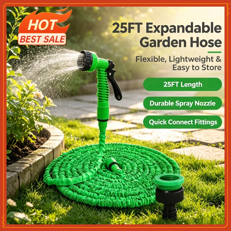 2026 Expandable Magic Hose, High-Pressure Car Wash, 7Water Spraying Functions, Water Gun, Home Garden Watering Hose Garden Hose
