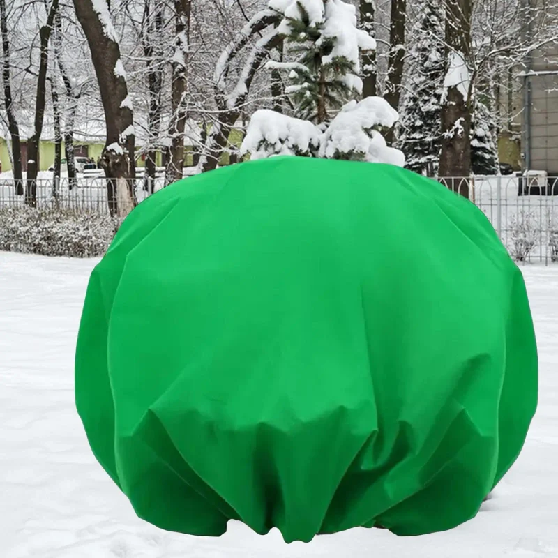Round Breathable Plant Cover with Drawstring, Adjustable Reusable Vegetable Protector, Winter Cold Protection Shade Cloth for Ga