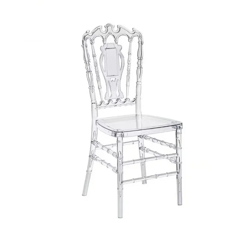 100Pcs Transparent Crown Chair   for Outdoor Wedding Moment Party Gathering