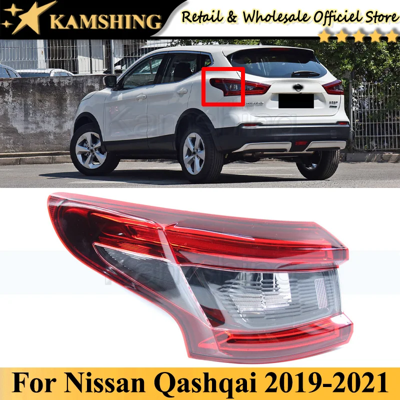 

Kamshing Outer For Nissan Qashqai 2019-2021 Rear Tail light lamp Taillights taillamps Brake Light