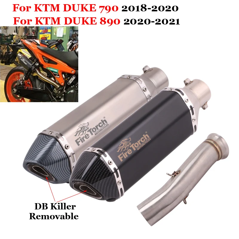 Motorcycle Exhaust Middle Pipe Escape Moto Modified With Muffler DB Killer For KTM Duke 790 2018-2020 For Duke 890 2020-2021