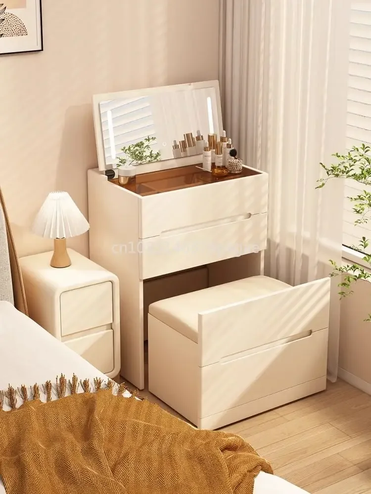 Cream Dressing Table Bedside Table One Modern Simple Dressing Table Bedroom Storage Bucket Cabinet Furniture Dressers