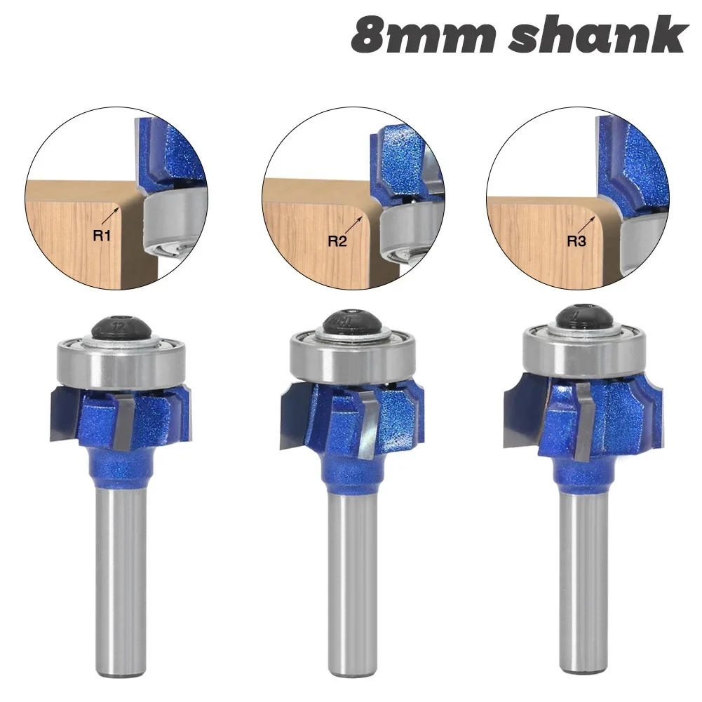 

8mm Shank Z4 Corner Round Router Bit R1 R2 R3 Trim Edging Woodworking Mill Classical Cutter Bit for Wood