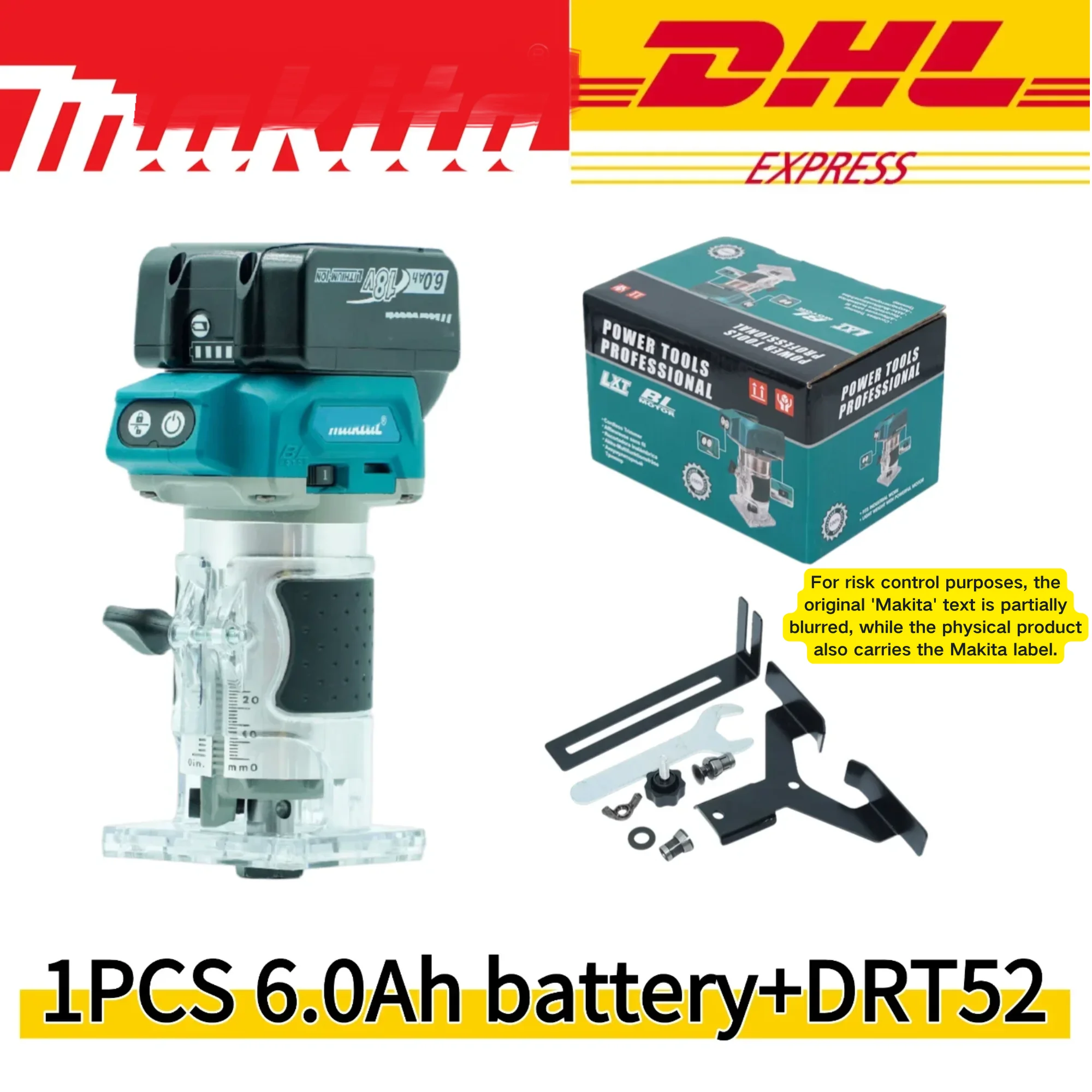 Makita DRT52 18V Cordless Trimmer Professional Brushless Motor Rechargeable Slotting Milling Edge Trimmer Tool