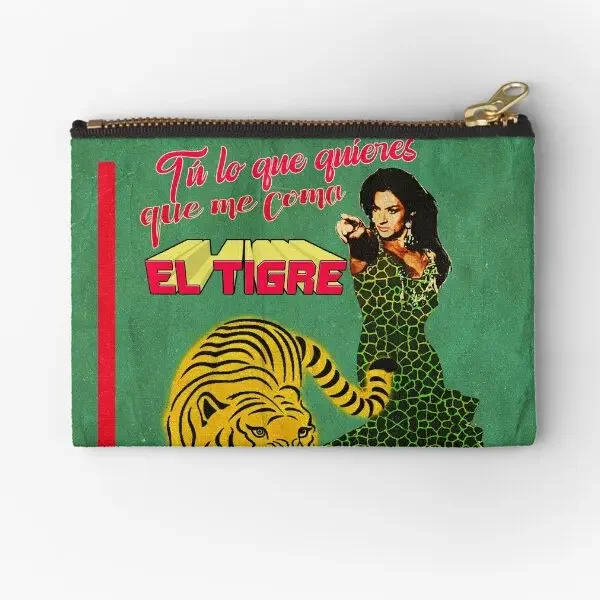 Lola Flores Let The Tiger Eat Me  Zipper Pouches Bag Wallet Pure Socks Cosmetic Coin Panties Key Packaging Small Storage Men