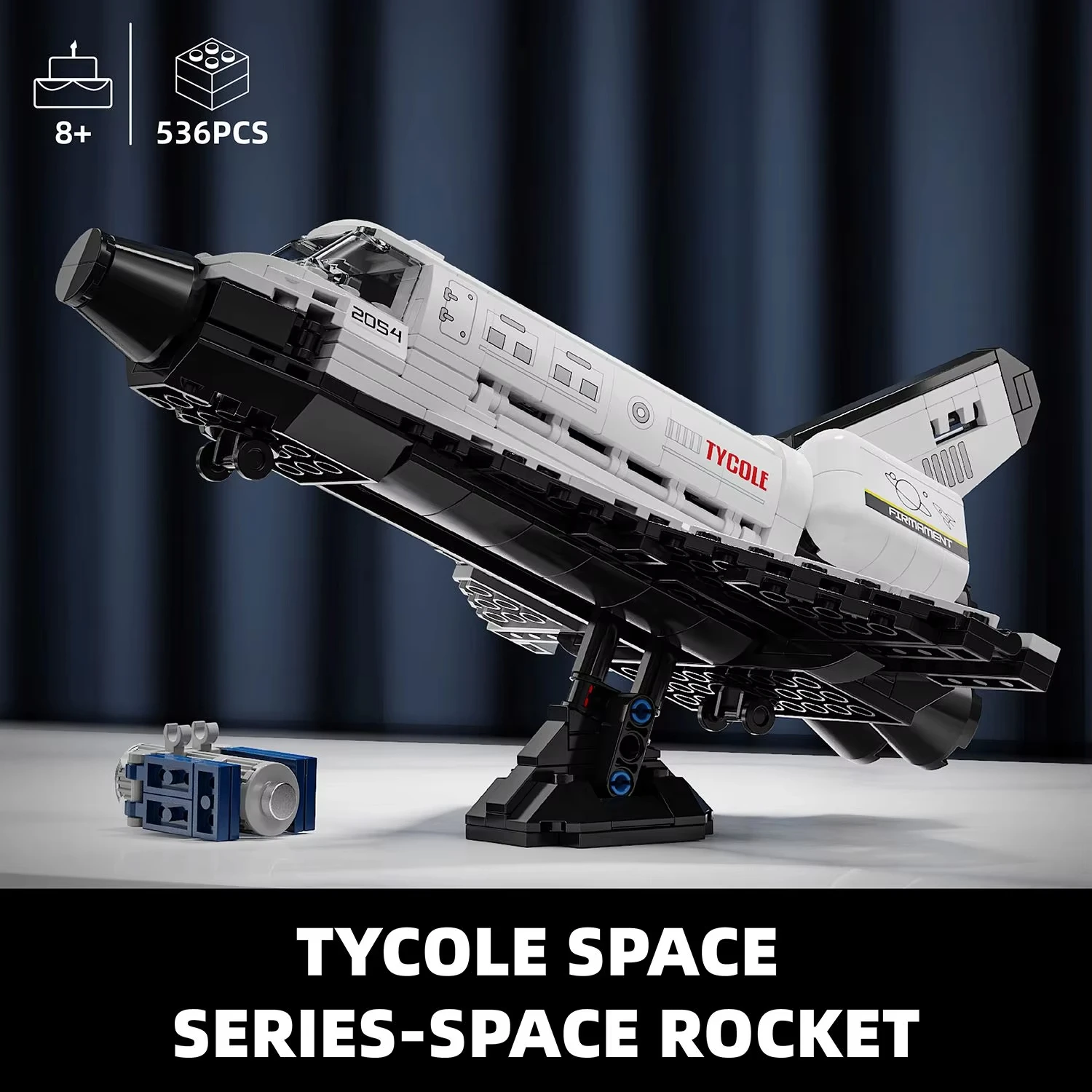 

Spacecraft Building Block Model 536+Particle Spacecraft Assembly Toy with Exquisite Details Launch Pad Children's Birthday Gift