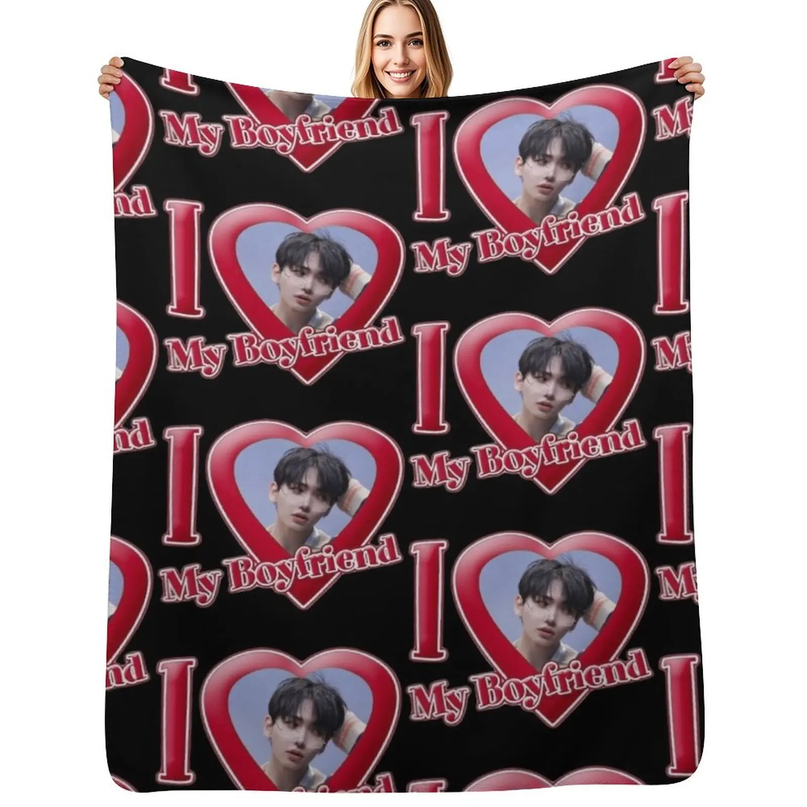 

I love my boyfriend Jaehyun from boynextdoor Throw Blanket Large valentine gift ideas Luxury Throw funny gift Blankets