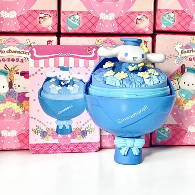 Sanrio Boeket Serie Blinde Doos Mymelody Kuromi Cinnamoroll Kleine Tweelingsterren Kt Pom Pom Pin Ornament Model Speelgoed Cadeau