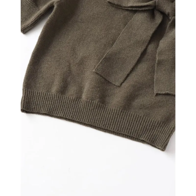 HipSeam المرأة يزين متماسكة البلوز الربيع عادية س الرقبة قصيرة الأكمام مضلع هيم سيدة سترة الإناث شيك القمم #4