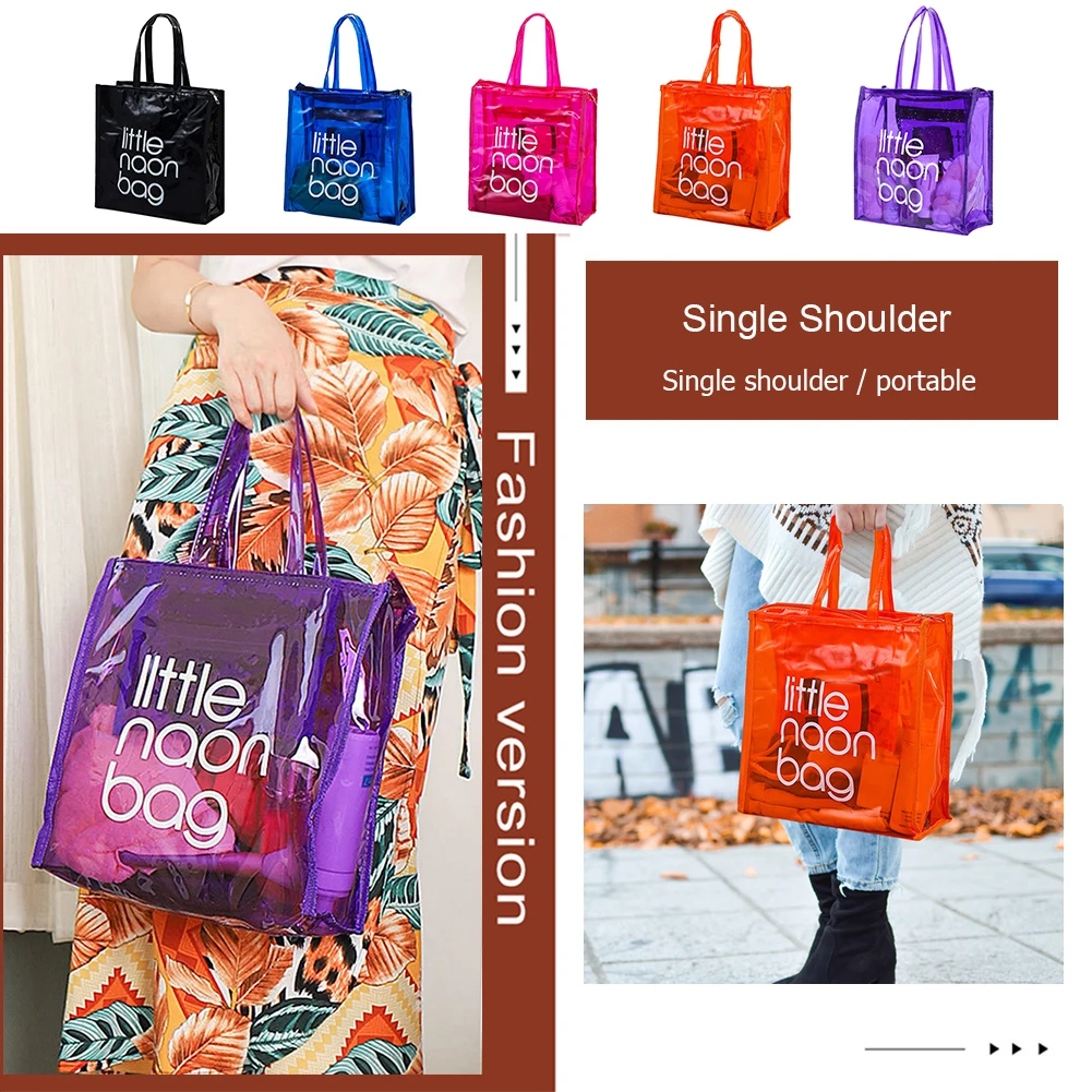 Borsa trasparente in PVC Pochette da spiaggia per lo shopping impermeabile di grande capacità trasparente