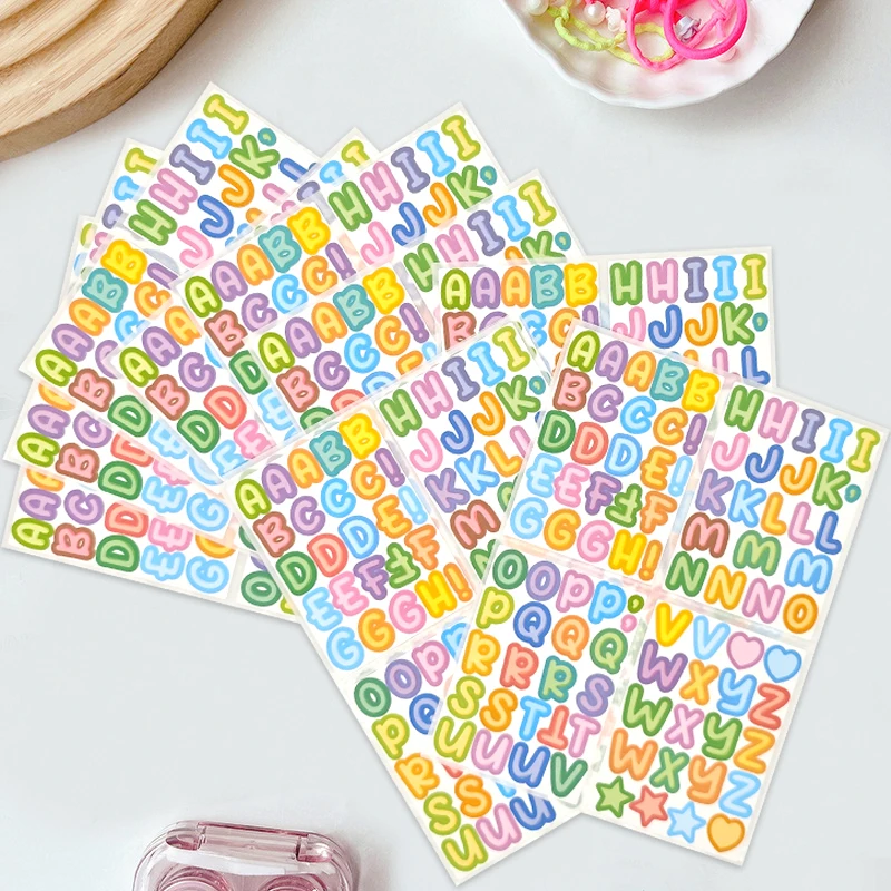 

10 листов красочные наклейки с буквами и цифрами «сделай сам», канцелярские принадлежности для гитары, тетрадь, чашка для воды, водонепроницаемые виниловые наклейки для домашних животных, детские игрушки, подарок