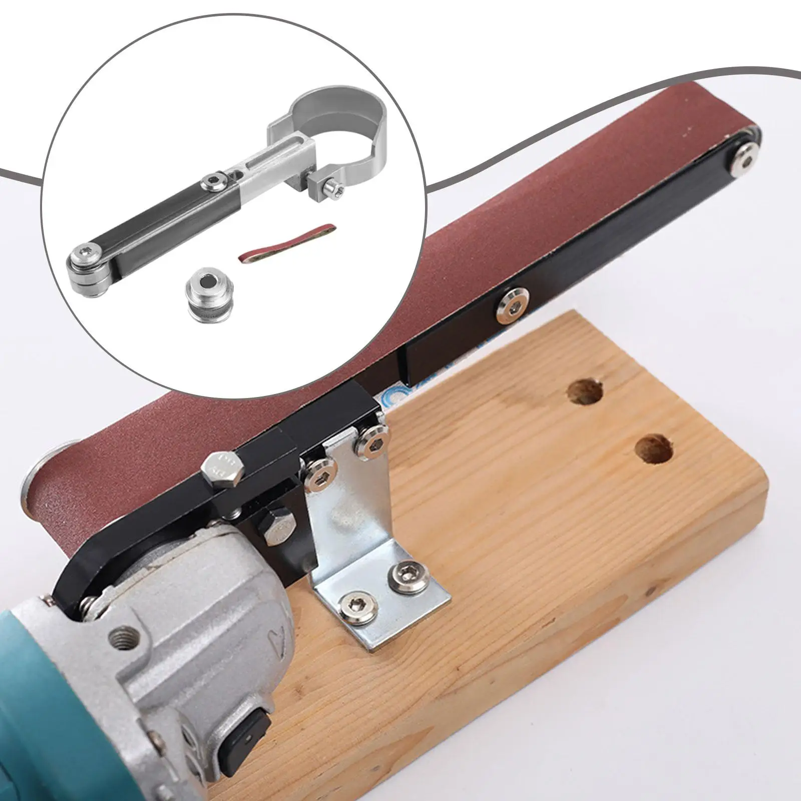 Professional Angle Grinder Belt Sander Attachment Aluminum Alloy Modification Kit for Grinding Polishing Tasks