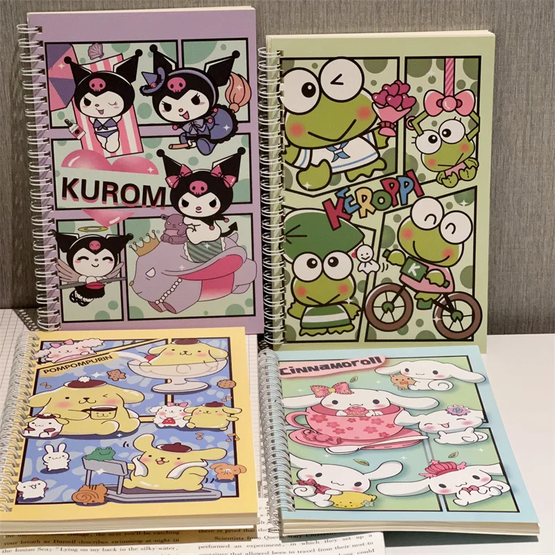 4pcs A5 Coil Notebook Cartoon Sanrio Notebook Students Cute Notepad Children Gifts Stationery Wholesale