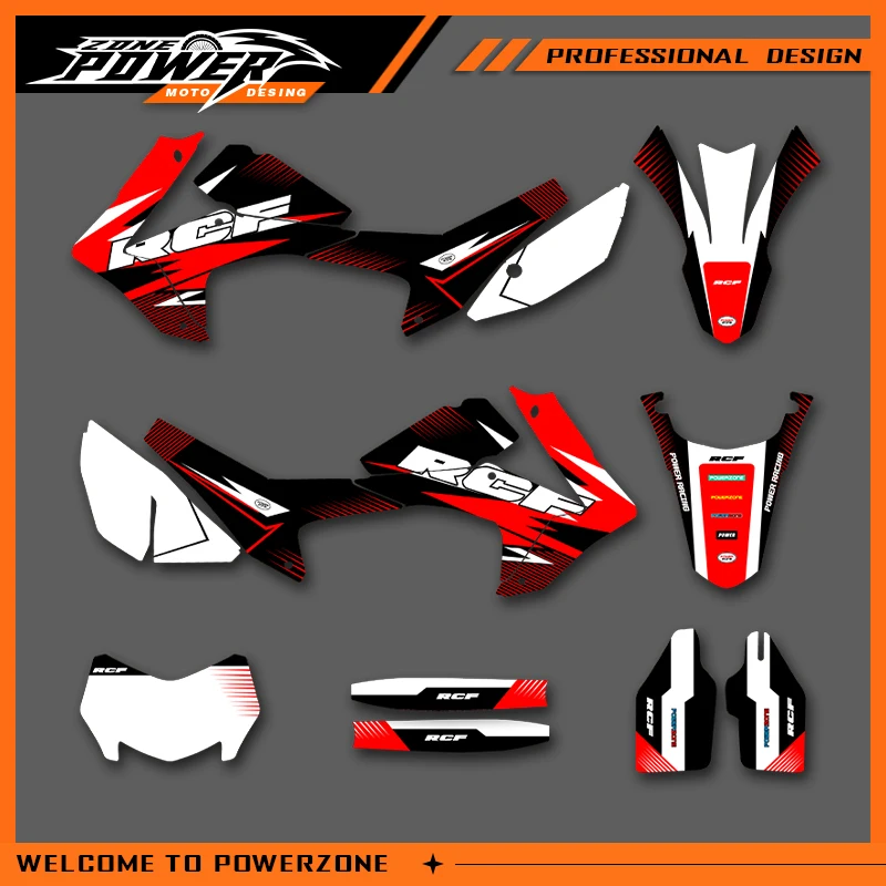 

POWERZONE Мотокросс команда графический фон наклейки наборы наклеек для HONDA CRF250L 2012-2020 250L индивидуальный номер 01