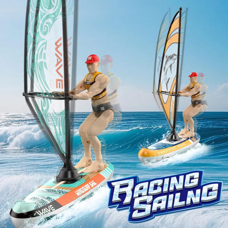 2,4G Mini RC Segelboot Hochgeschwindigkeits-Elektro-Rennboot Pool Fernbedienung Schiff Wasser Spielzeug für Kinder Indoor Outdoor Spielen