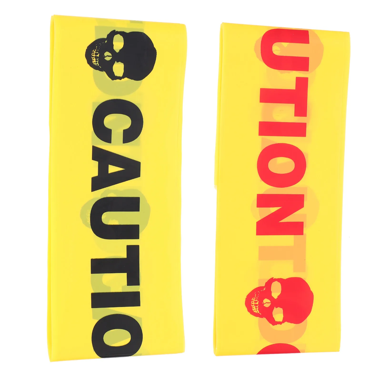 2Pcs Yellow Caution Orange Safety Warning Tape Skull Halloween Cordon Isolation Tape Weatherproof Party Supplies
