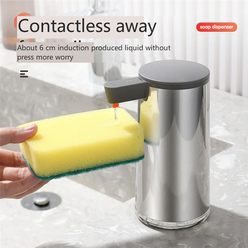 

ABMI-Stainless Steel Soap Dispenser Automatic Soap Dispenser With Infrared Sensor Liquid Hand Soap Dispenser For Bathroom,