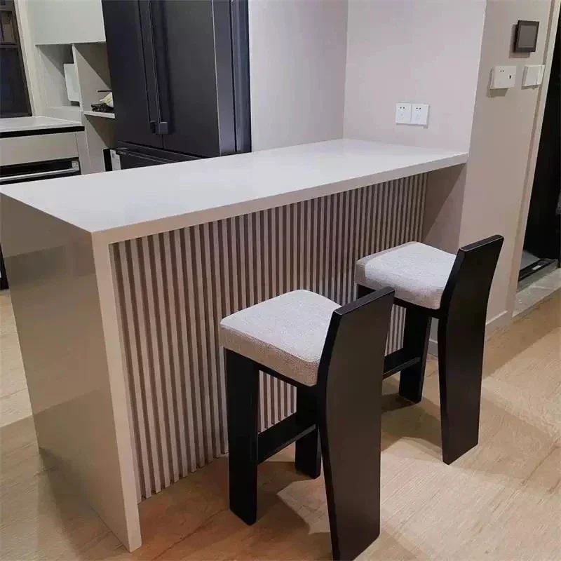 A  Medieval bar chair Household island solid wood dining chair, bar table high chair  backrest bar stool
