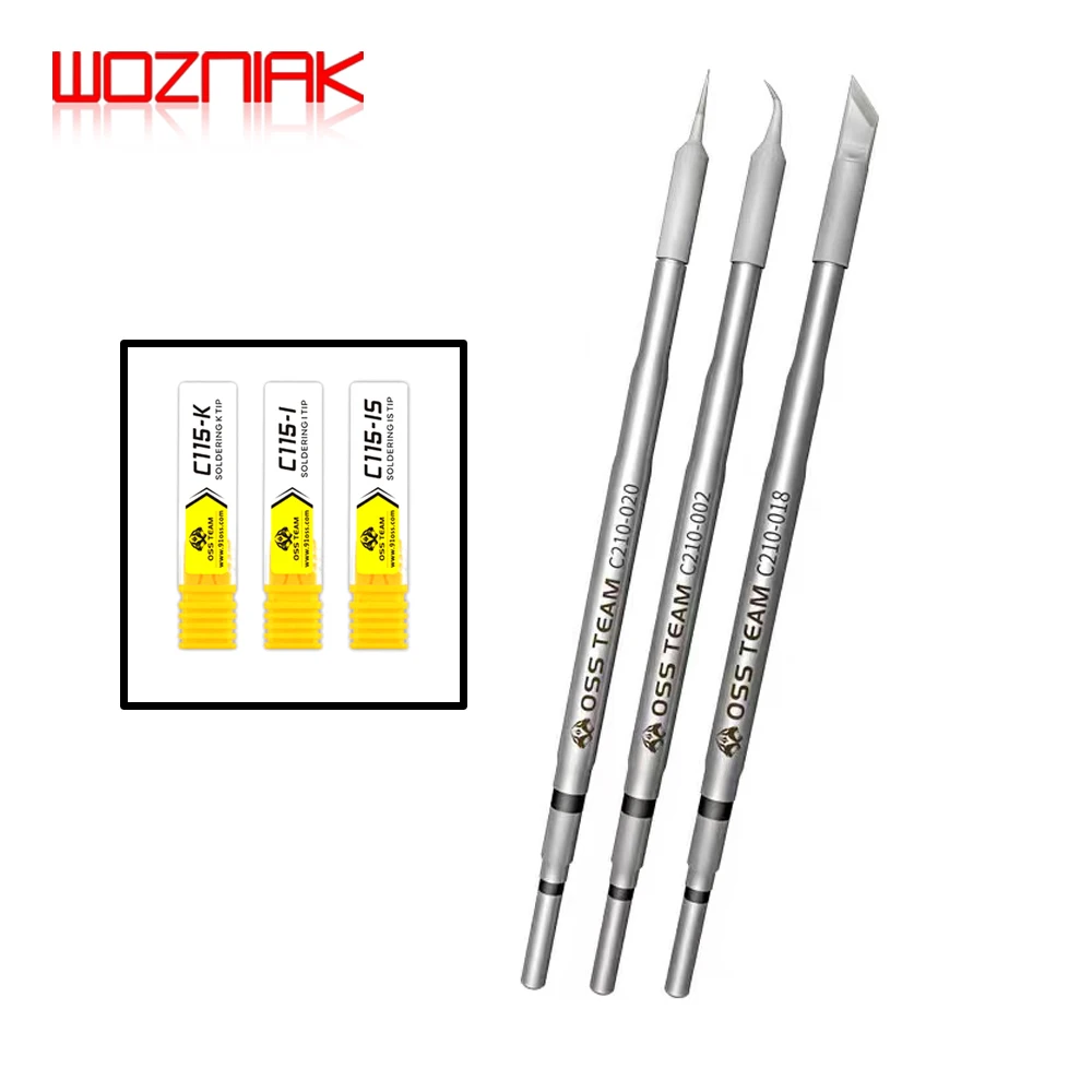 WOZNIAK OSS C115 C210 T245 Tips Universal T245 T210 T115 Soldering Station Compatible JBC SUGUN Maant GVM Handle Iron Tip