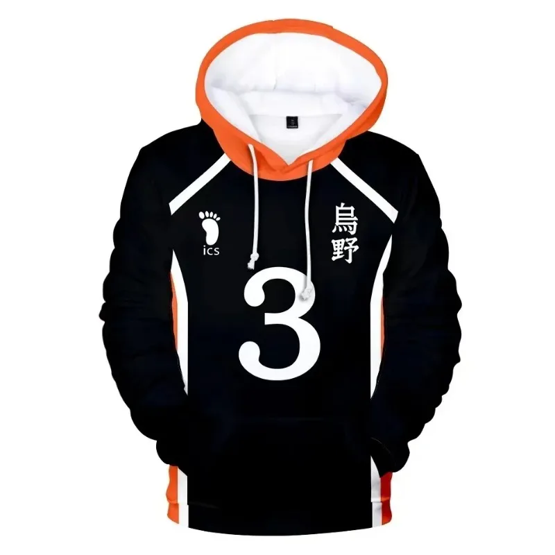 3D Haikyuu!! Hoodies Akaashi Keiji Bokuto Koutarou Unisex 3d Anime Cosplay Costume KIDS Fukurodani Volleybal Club Casual Clothes