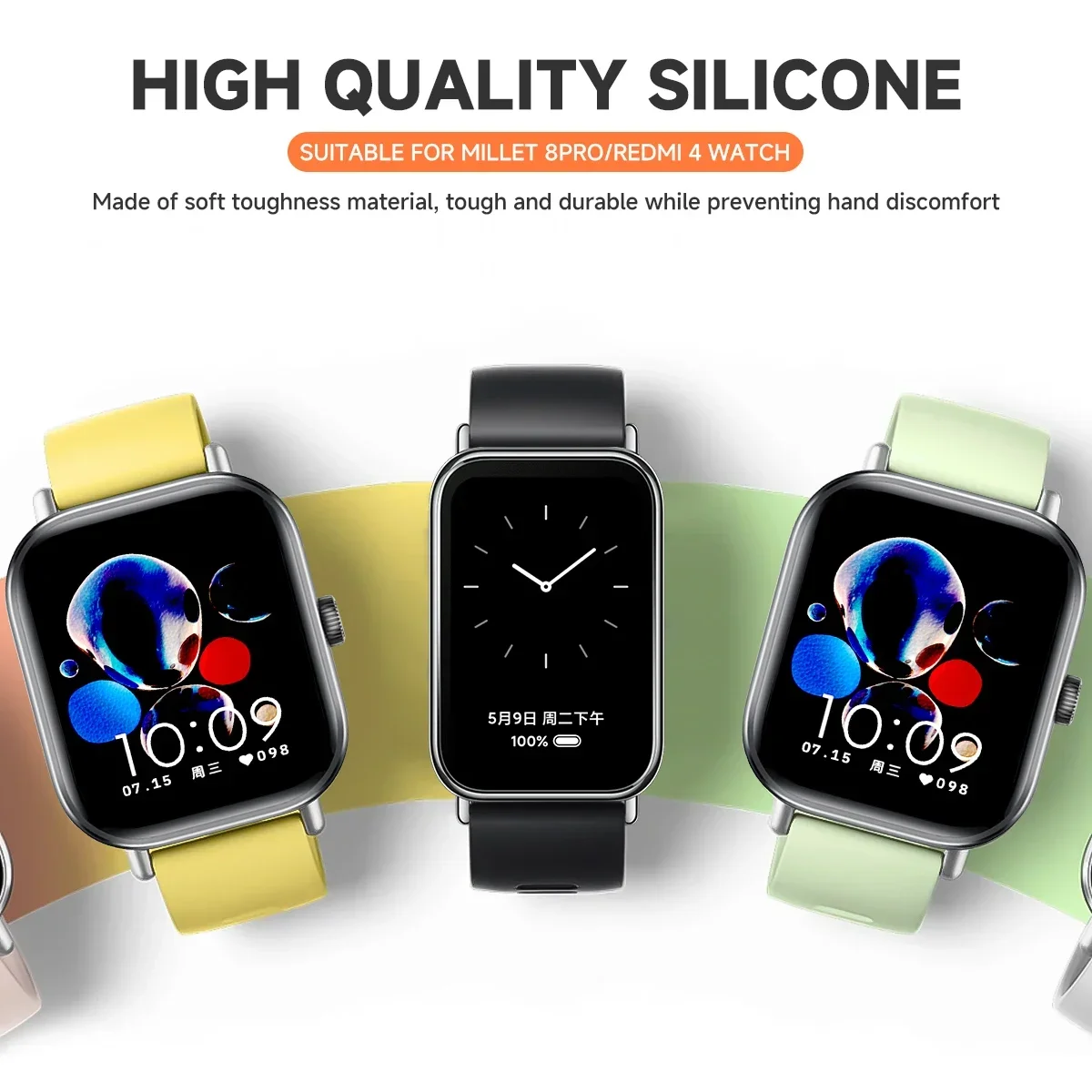 Strap For Redmi Watch 5 Smart Watch Replacement Silicone Band for Redmi Watch 4 Bracelet for Xiaomi Mi Band 8Pro/9Pro Wristband