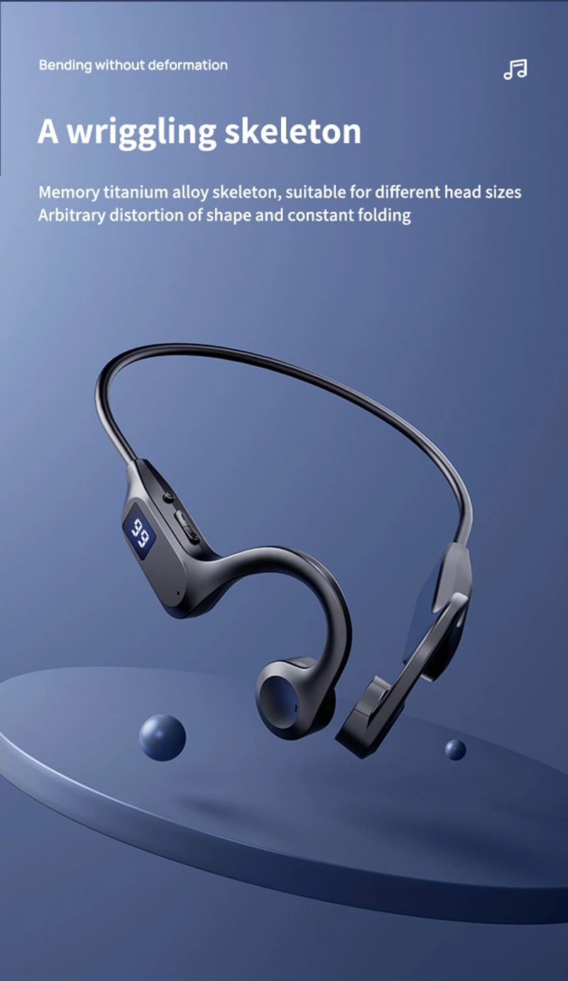 Original Lenovo True Bone Conduction Headset IPX8 Bluetooth 5.3 Wireless Headphone with Microphone Waterproof Exercise Fitness