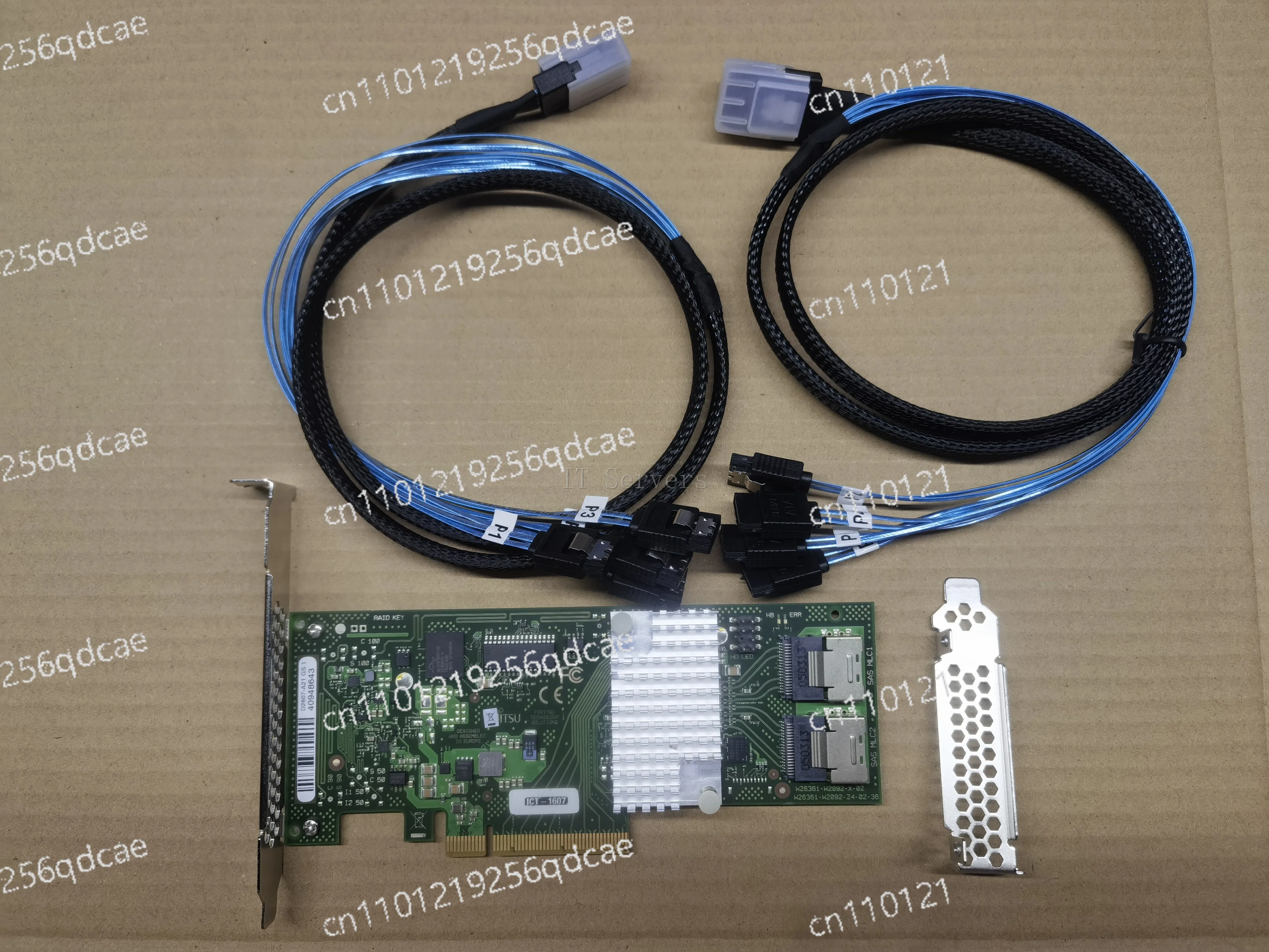For Fujitsu 9211-8i D2607 LSI 2008 SAS/SATA .HBA JBOD  IT  card with  2pcs 8087 cable