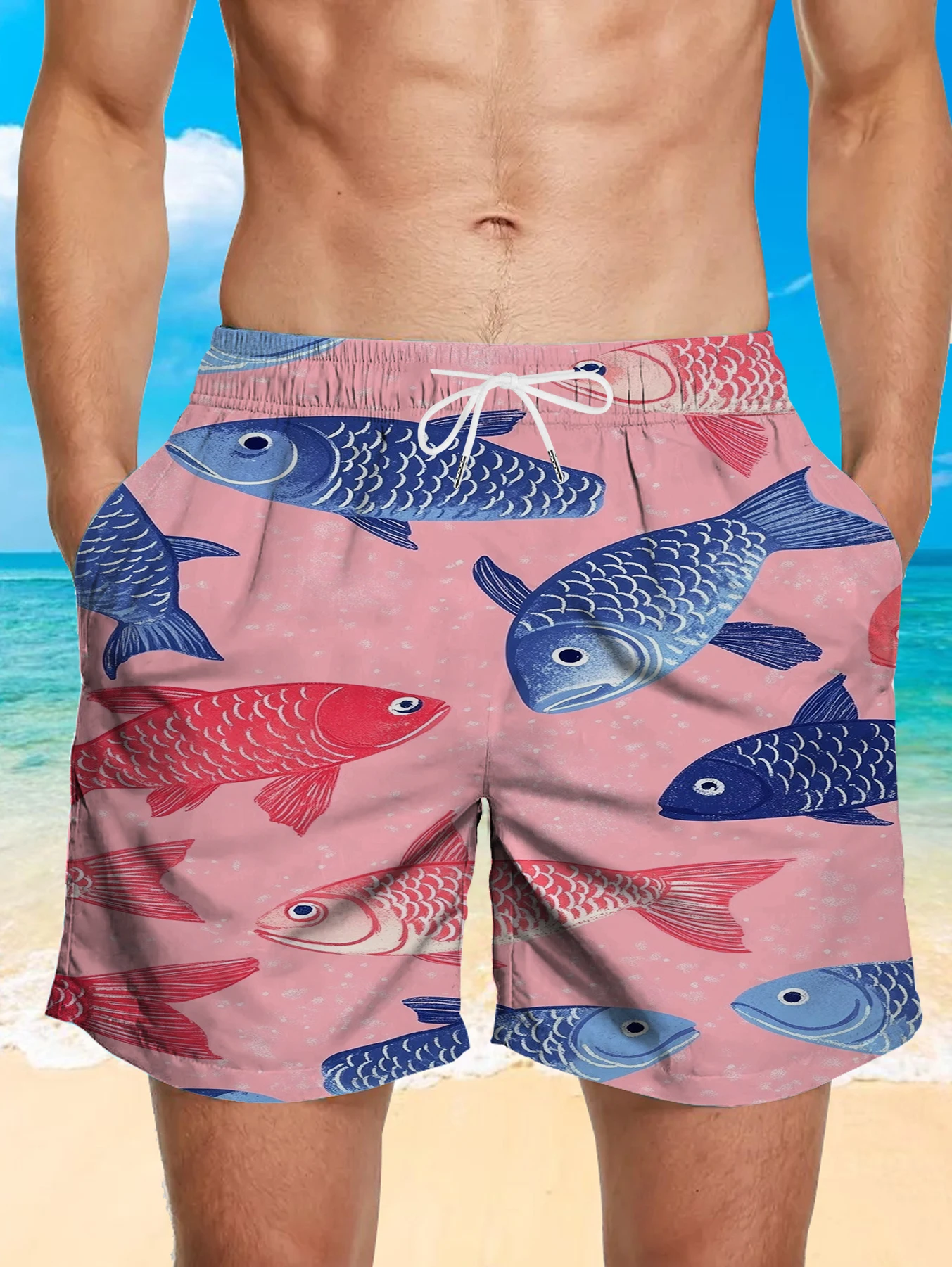 

Office to Casual 1 Pair Solves All! Polyester Printed Straight Pants for Every Occasion!