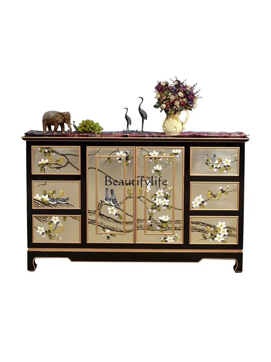 

FG10American country furniture, European porch cabinets, new Chinese furniture solid wood dining side cabinetsL