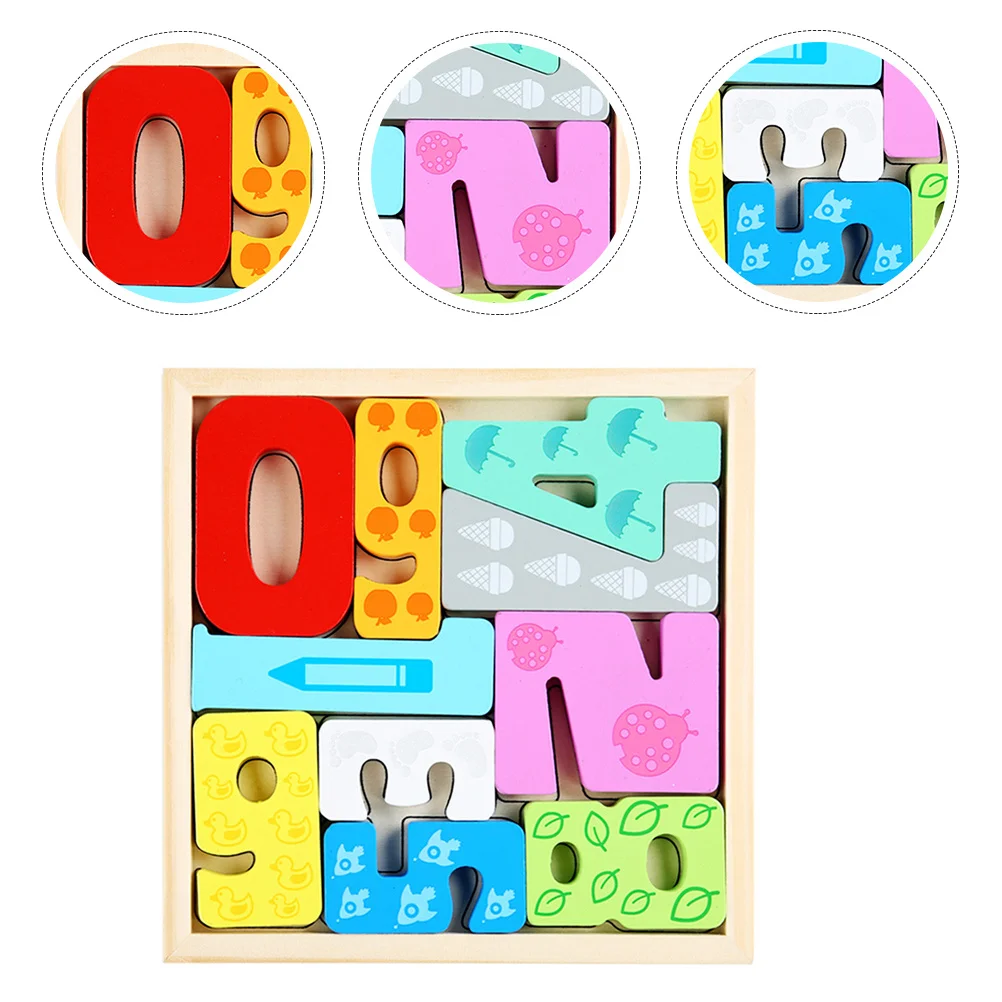 Rompecabezas 3D para niños, juego de aprendizaje interactivo de madera para niños pequeños, rompecabezas educativo resistente al desgaste, bordes lisos seguros para