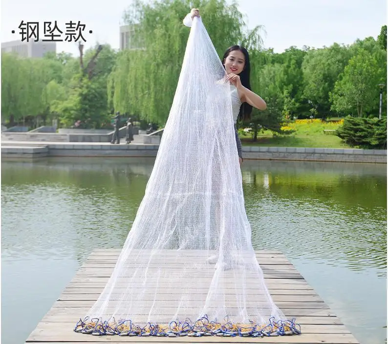 海水淡水-12-メートル手投げ網モノフィラメント素材軽量ポータブル釣り用品高感度