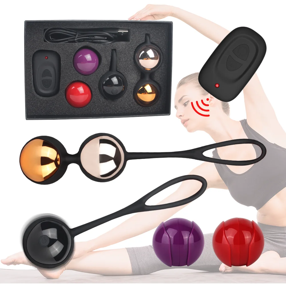 Remote Control Vaginal Exercise Kegel Ball with Vibration Vibrator Egg Geisha Ball Set Vaginal Muscle Chinese Ball for Women