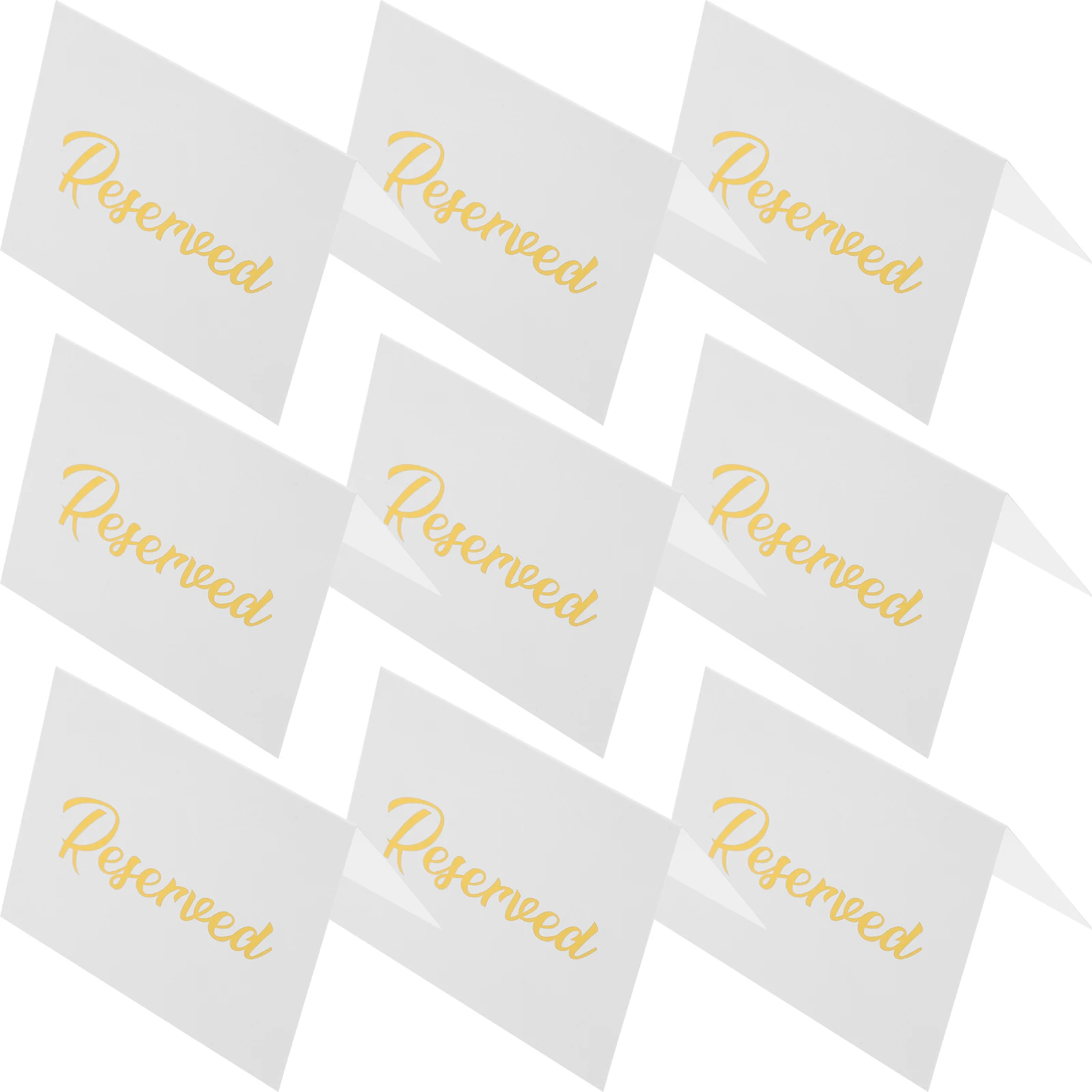 

50 Pcs Reserved Table Signs Double Sided Printing Gold Foil Banquet Wedding Party Restaurant Table Cards 3x4 Inch