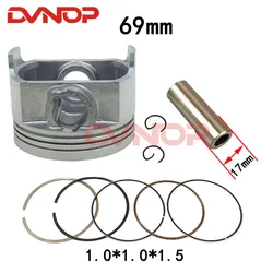 Motorcycle Piston Ring Zongshen XINYUAN ATV250 ZS250 CB250 CBB250 CQR M7 R8RTF  Piston Ring Bore 69mm Piston pin 17mm