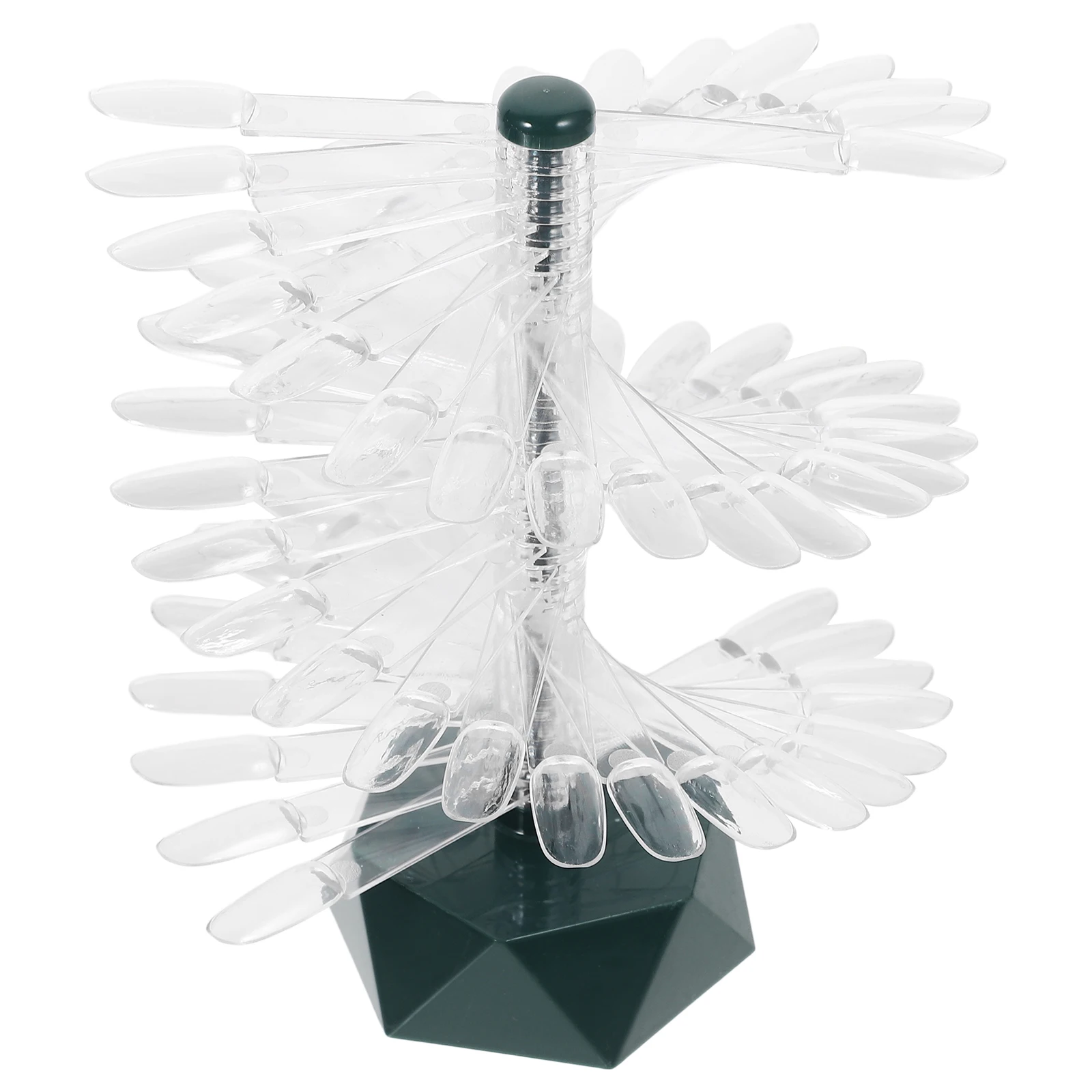 حامل عرض أظافر حلزوني فريد من نوعه، حامل ممارسة من الأكريليك الشفاف، حامل عرض أظافر متين وبسيط وحساس