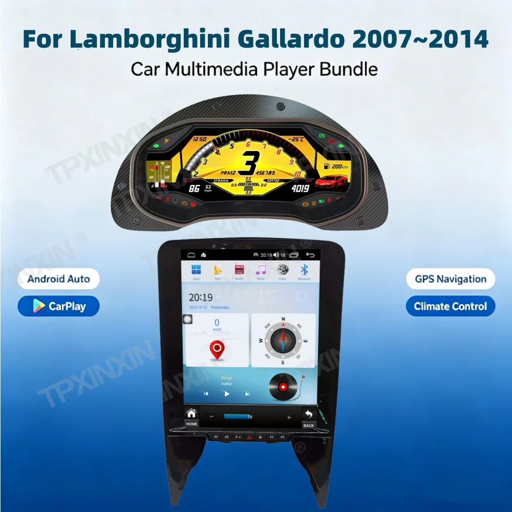 For Lamborghini Gallardo 2007~2014 Car Digital Virtual Cockpit Speedometer Instrument Panel LCD Meter Dashboard