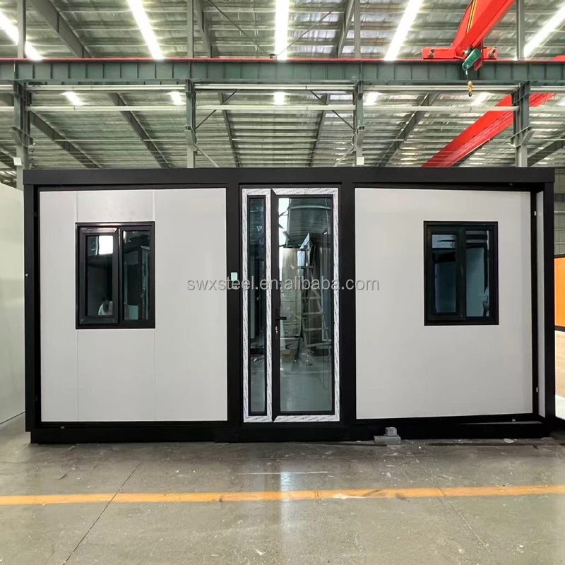 40Ft Foldable Expandable Contemporary Container Villa 4 Bedroom Fireproof Modular Prefab Living House Full Kitchen Bathroom