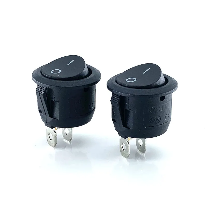 

20mm 2 PINS 2 Position ON-OFF SPST Round Rocker Switch 6A/250V 10A/125V AC T85 1e4