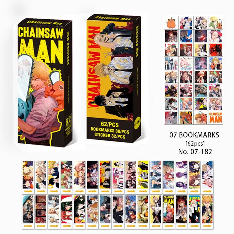 62pcs/Set NEW Anime Chainsaw Man SPY×FAMILY Genshin Impact OSHI NO KO BLUE LOCK Photo Card Notes Bookmark Photocards Fans Gift