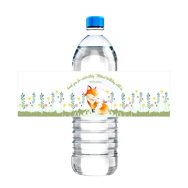 30 Pieces, Custom Personalized Floral Wedding Water Bottle Labels, Stickers, Birthday, Anniversary, Waterproof